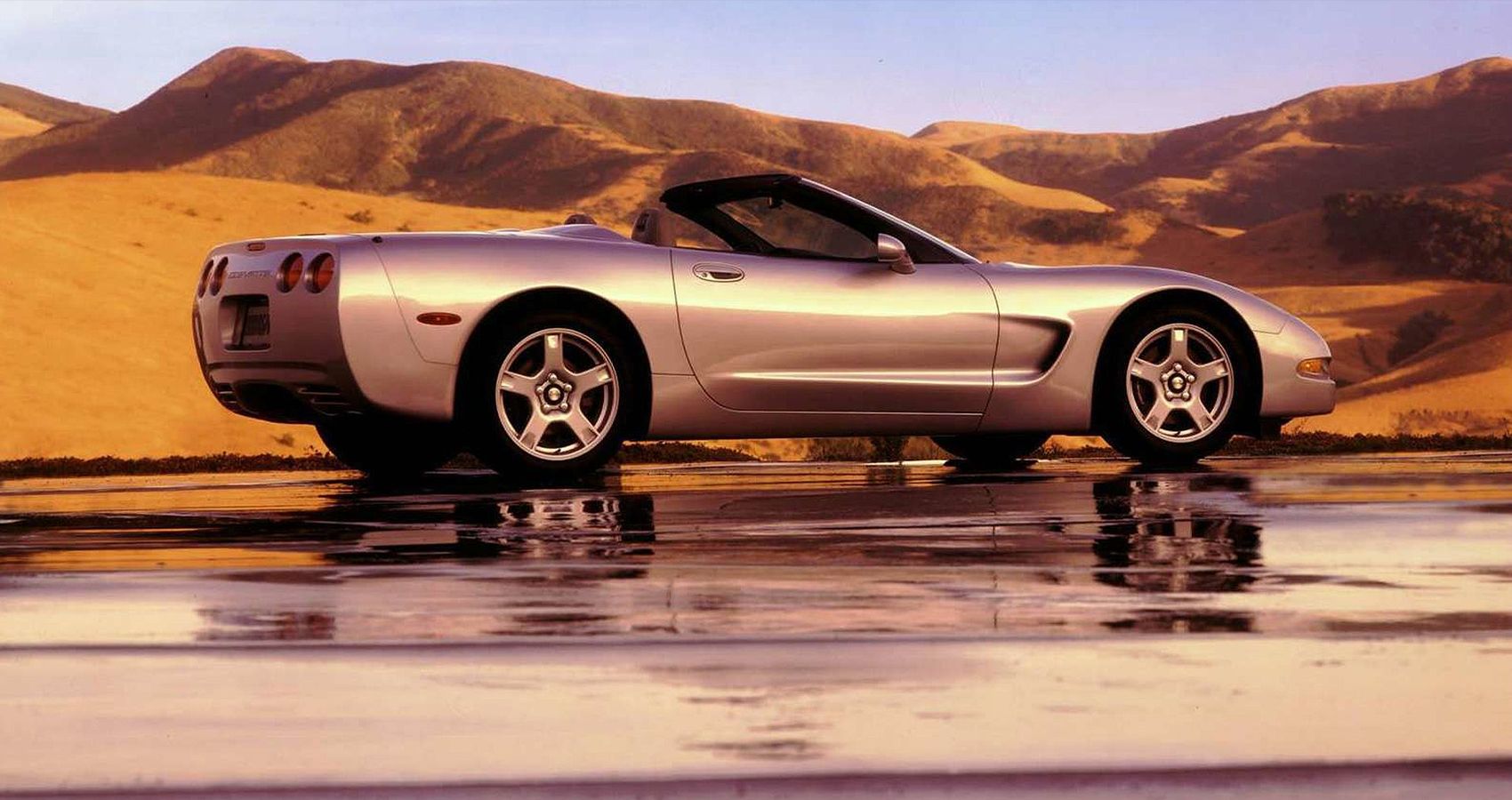 1997 Chevrolet Corvette Convertible in Silver Side View