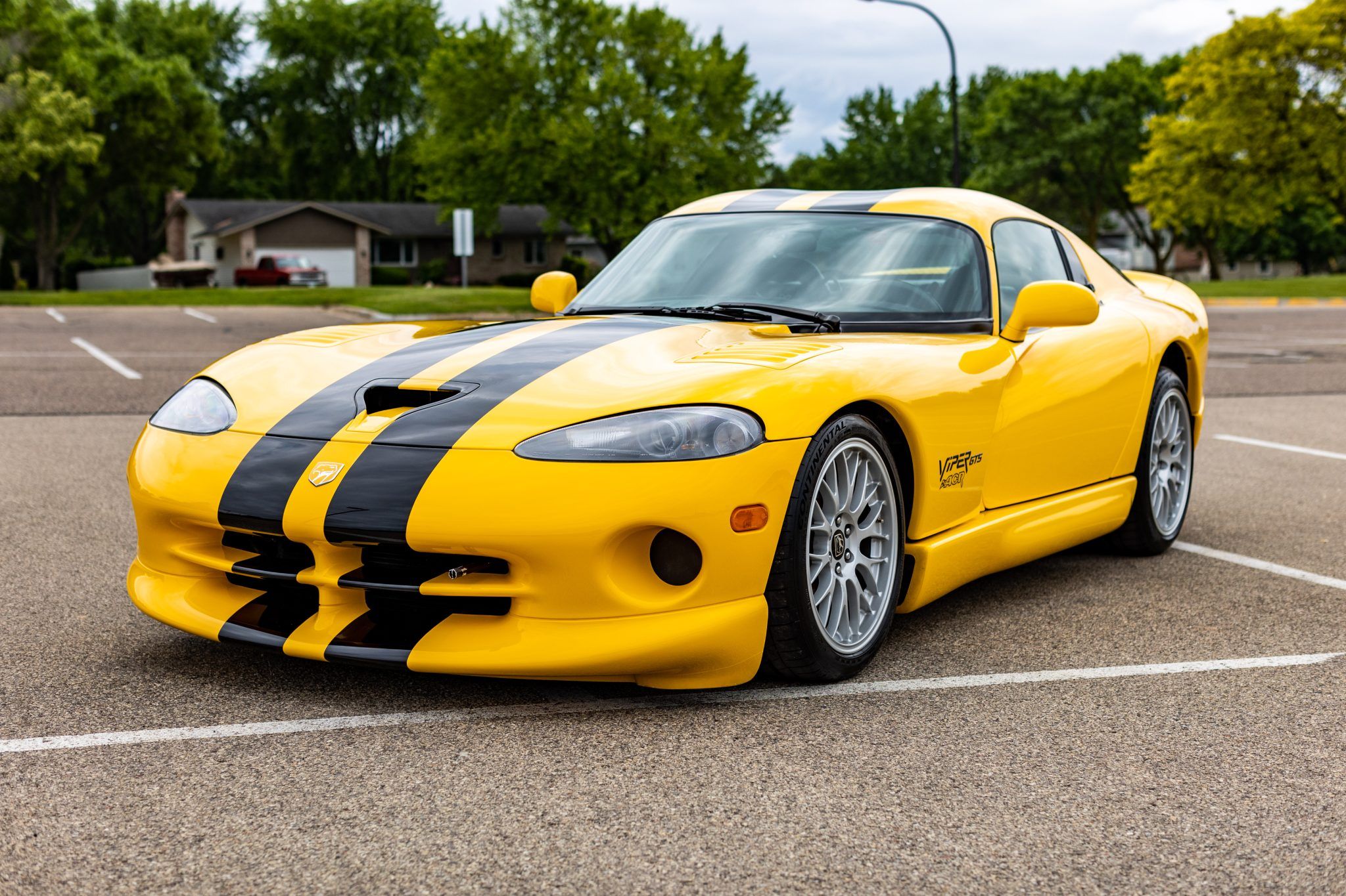 Yellow 2001 Dodge Viper GTS ACR In The Parking Lot