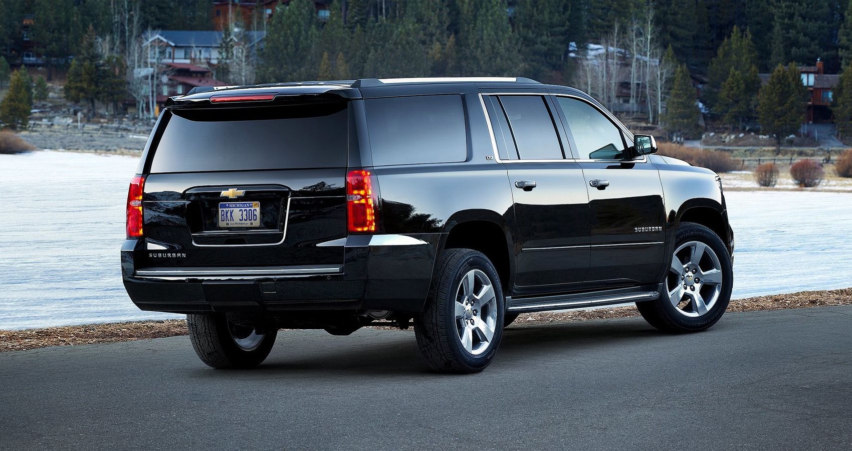 2015 Chevrolet Suburban in Black Rear View