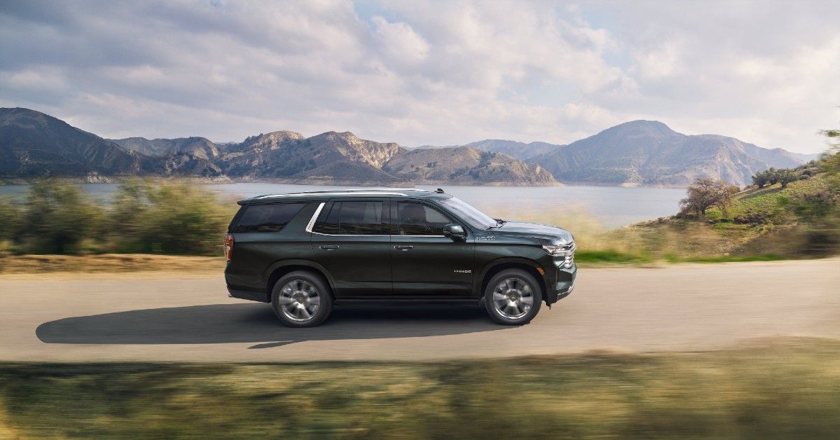 Green 2022 Chevrolet Tahoe - side view