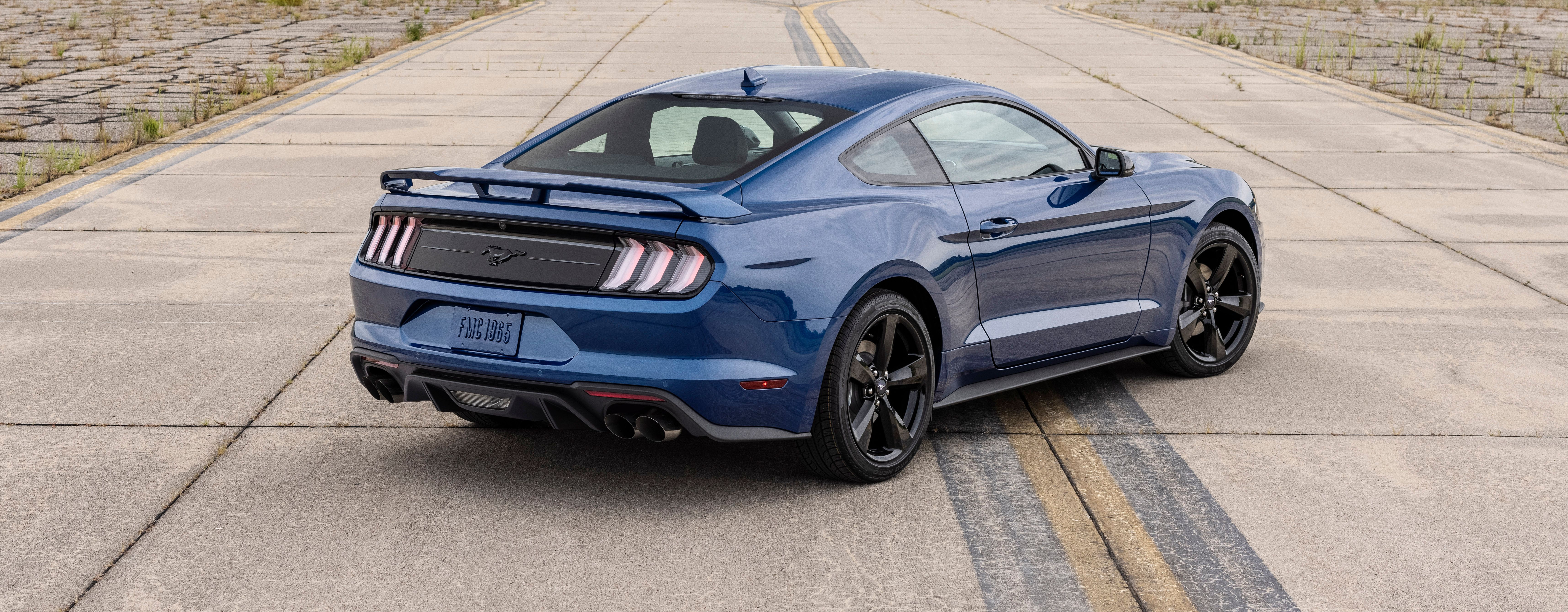 The rear end of the 2022 Ford Mustang GT California Special Stealth Edition.