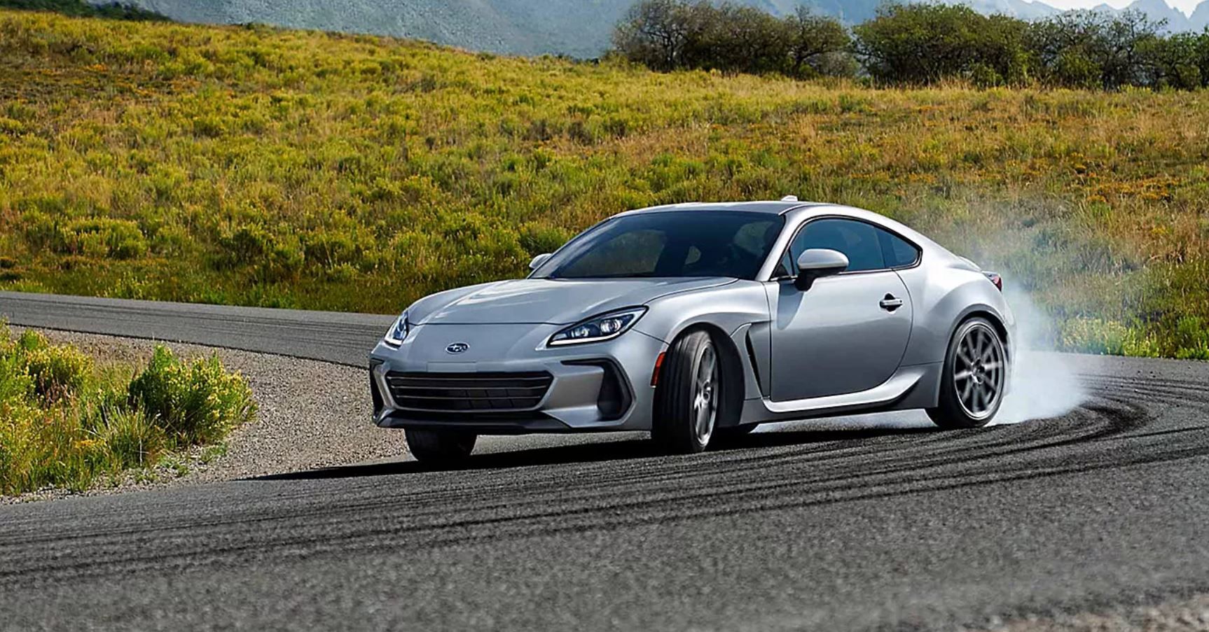 Silver 2023 Subaru BRZ on track