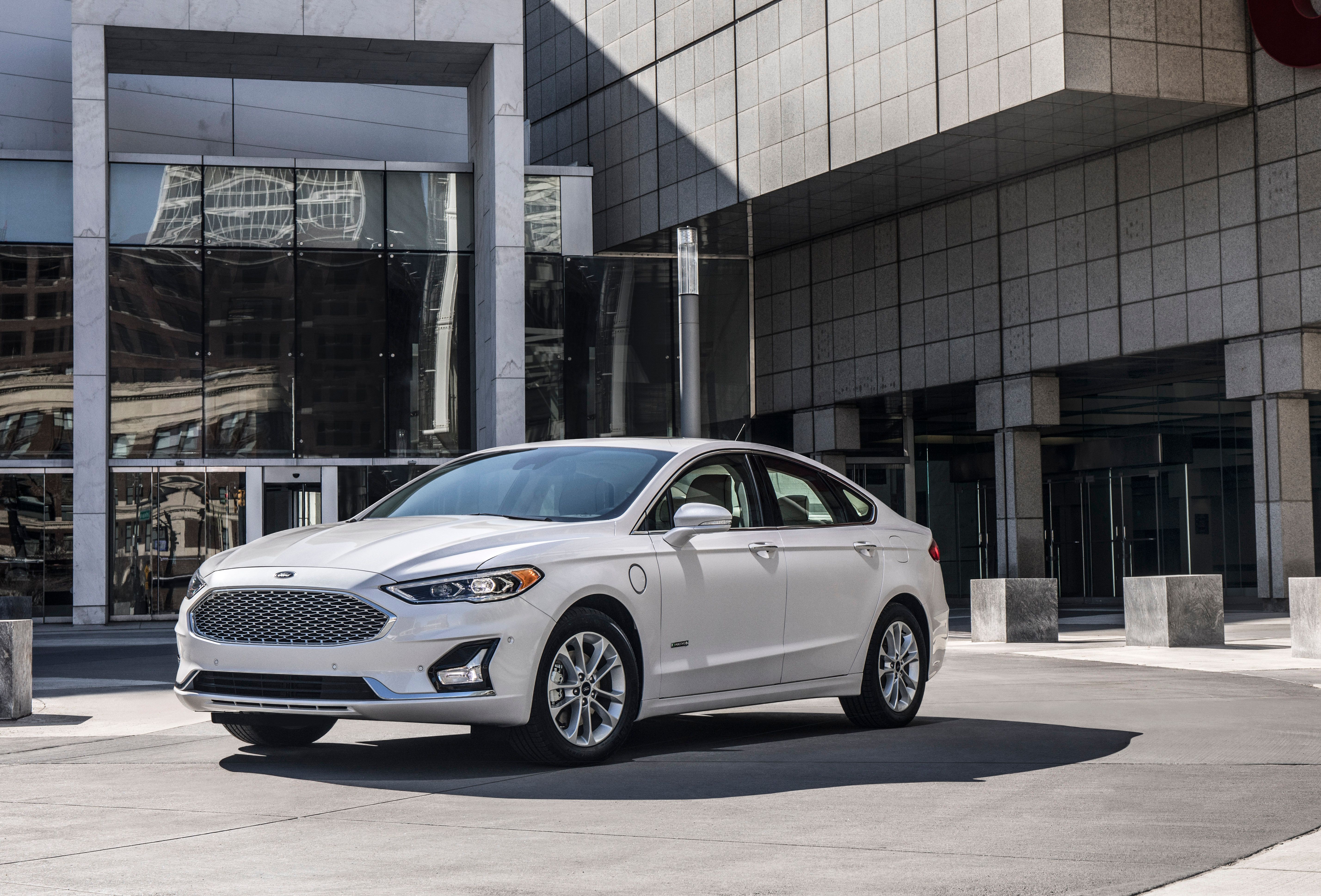 The 2020 Ford Fusion parked in the city. 
