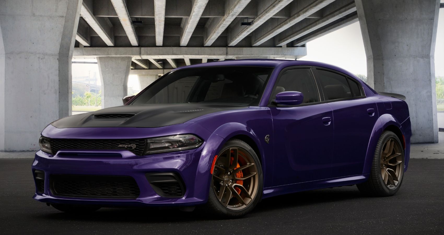The 2023 Dodge Charger Scat Pack Widebody, shown in Plum Crazy