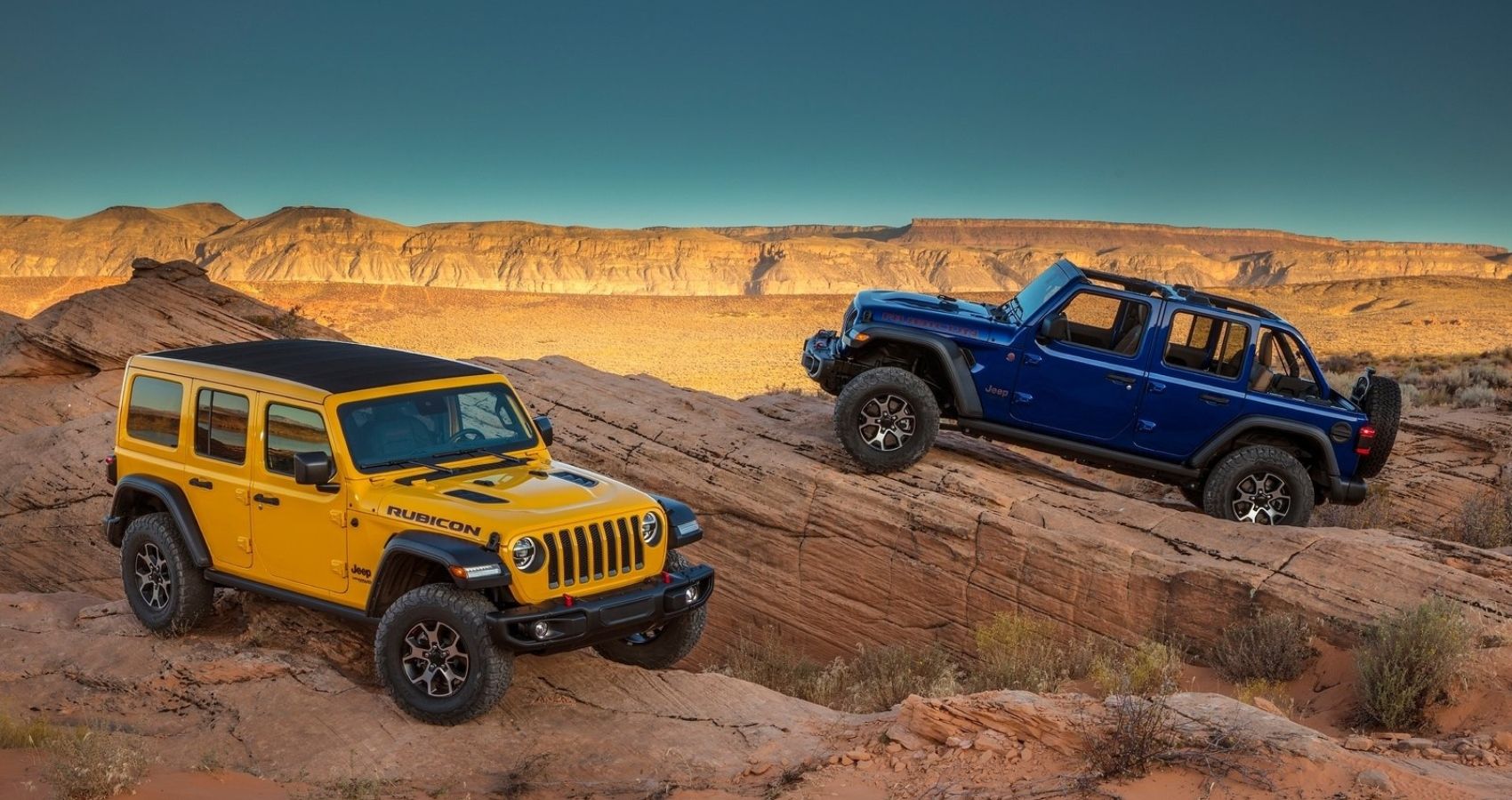 Jeep Wrangler EcoDiesel parked on the rocks