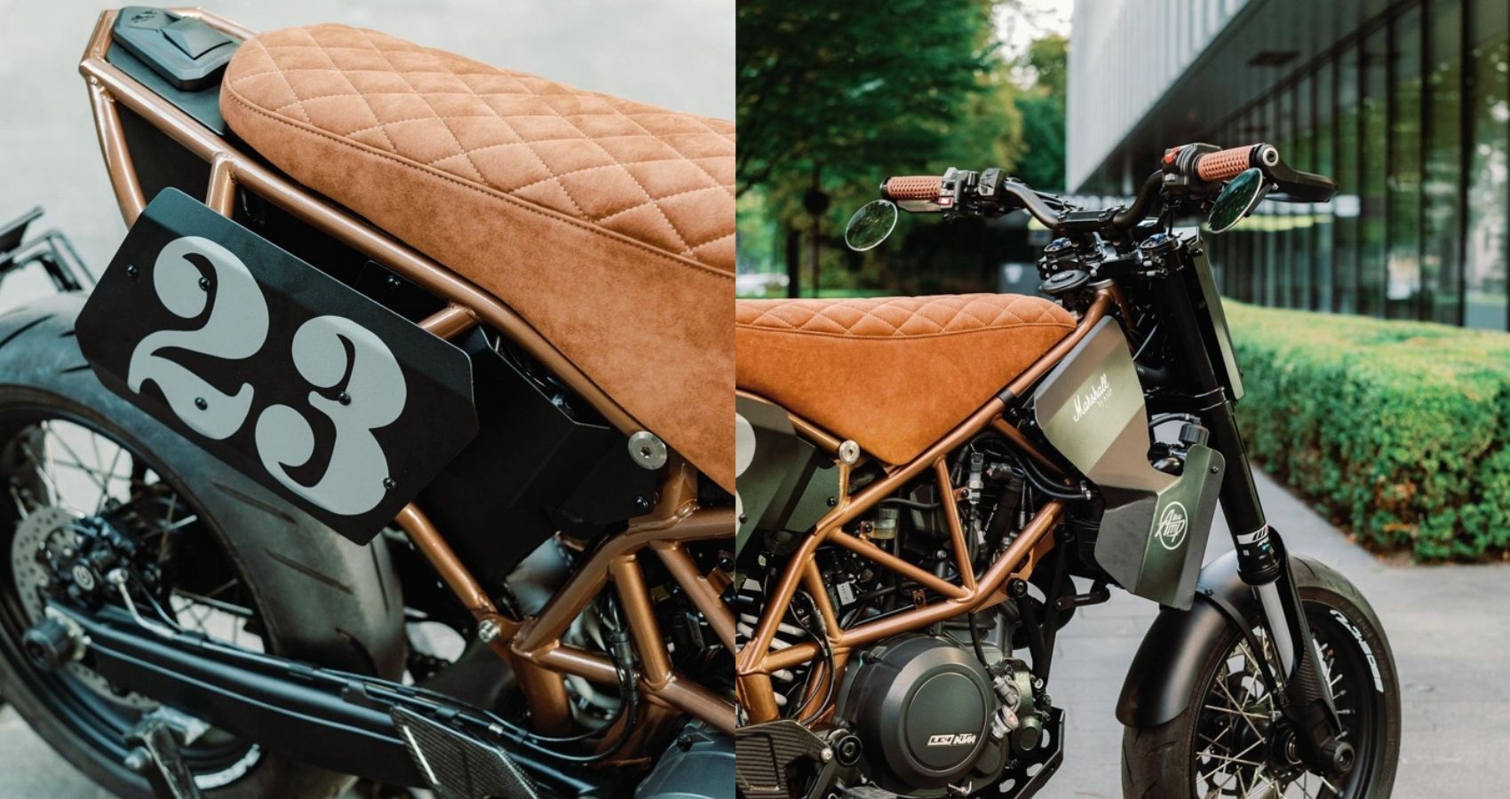 Side panels of the customized KTM 690 SMC-R by AMP Motorcycles