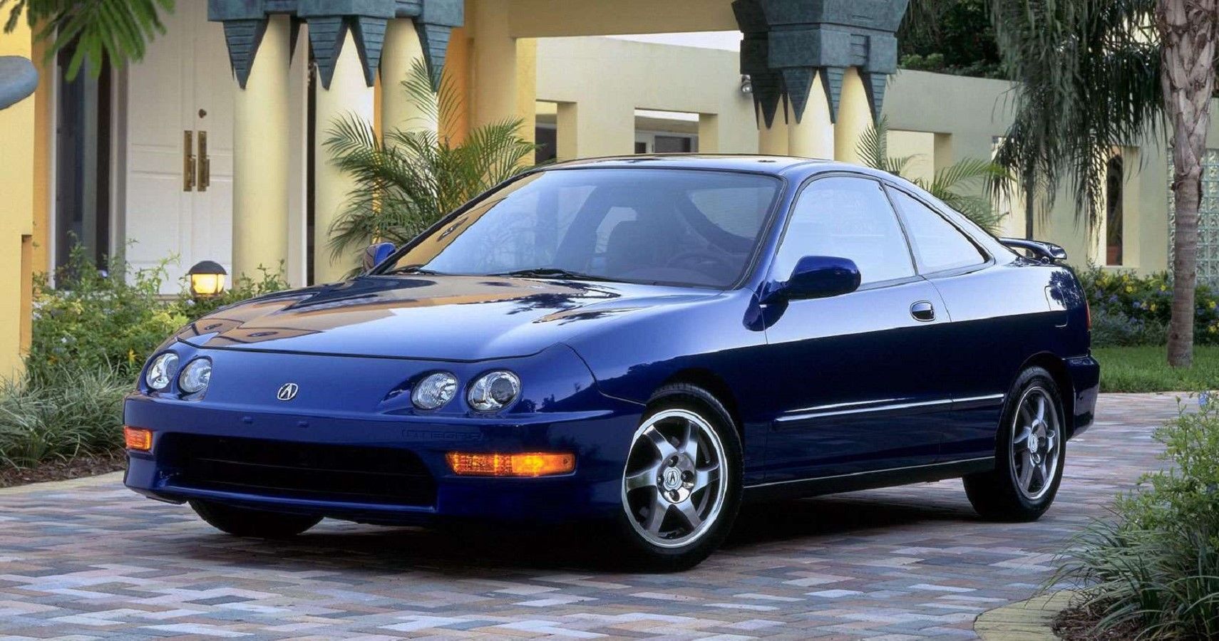 Acura Integra, dark blue, front quarter view