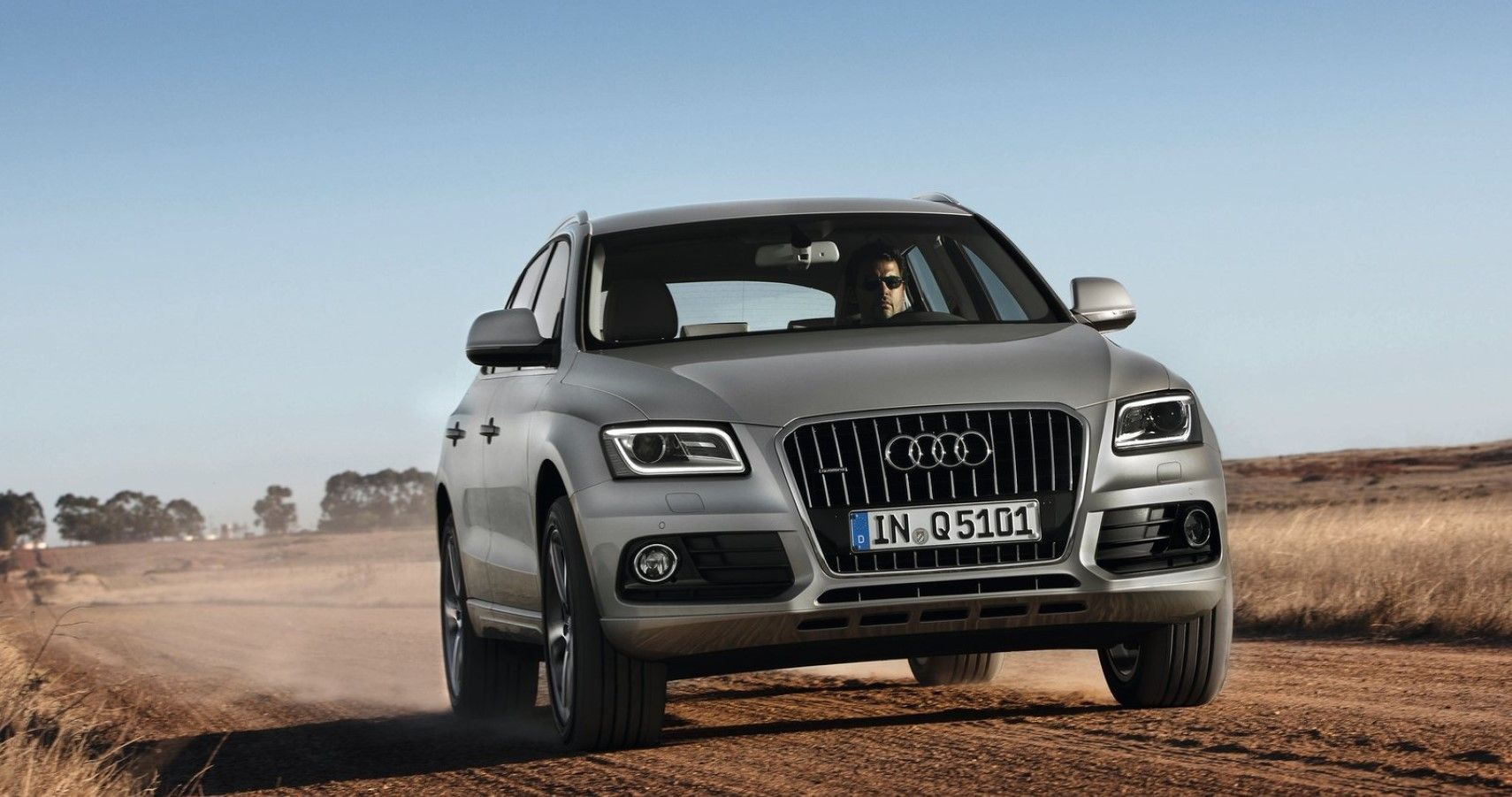 Gray 2012 Audi Q5 on the road