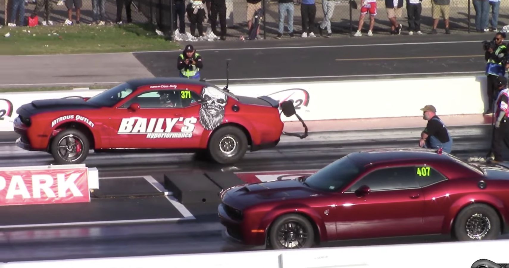Dodge Demon and Hellcat Drag race