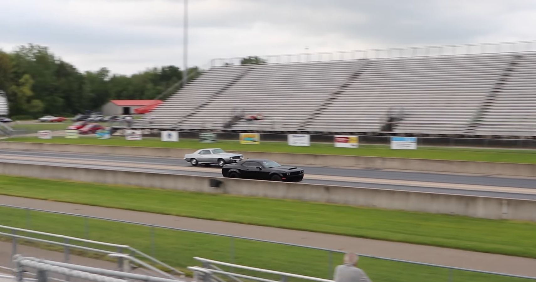 This 2018 Challenger SRT Demon Tries To Dodge A 1969 Chevrolet Camaro ZL1