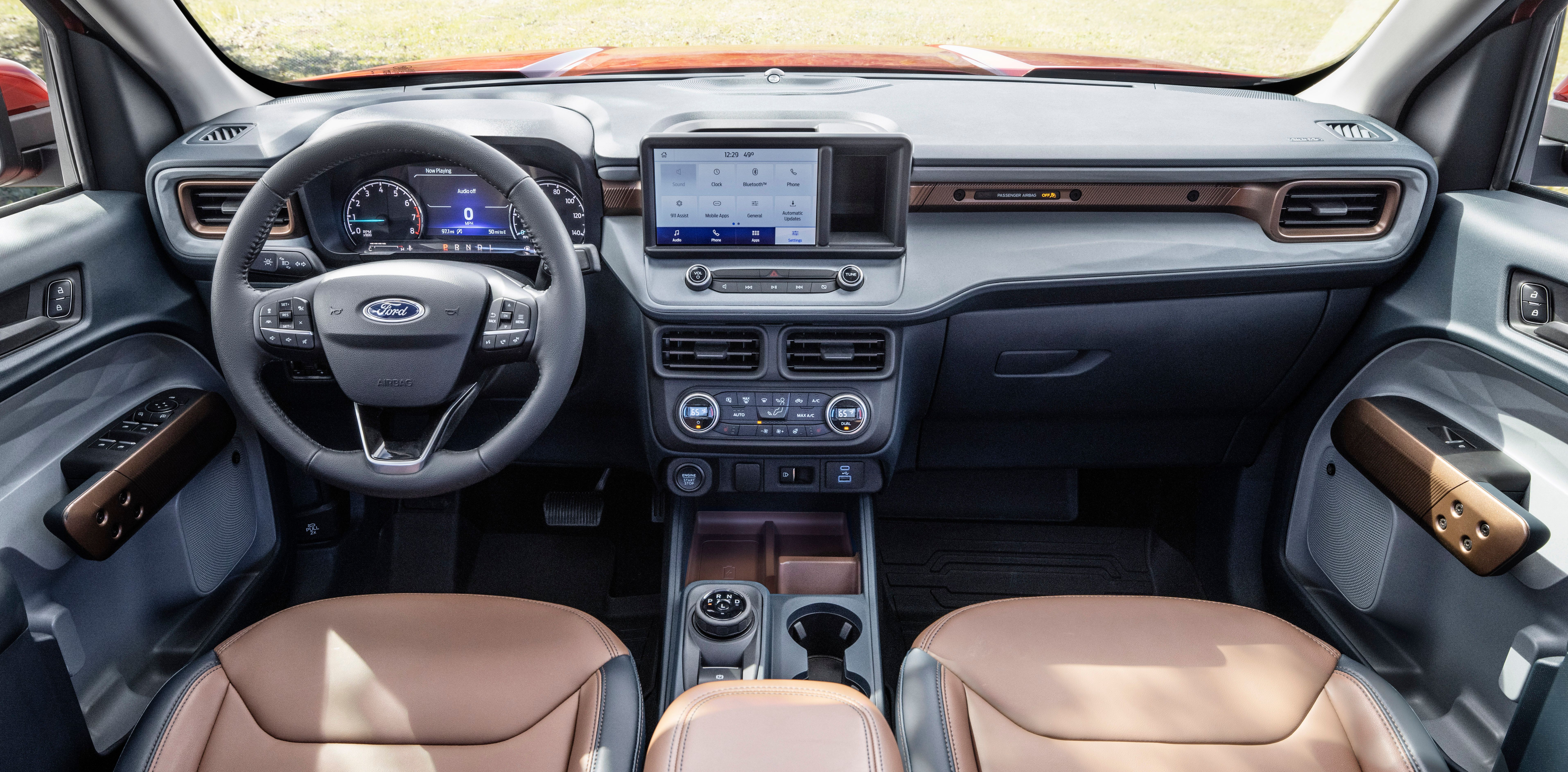 The interior of the 2022 Ford Maverick.