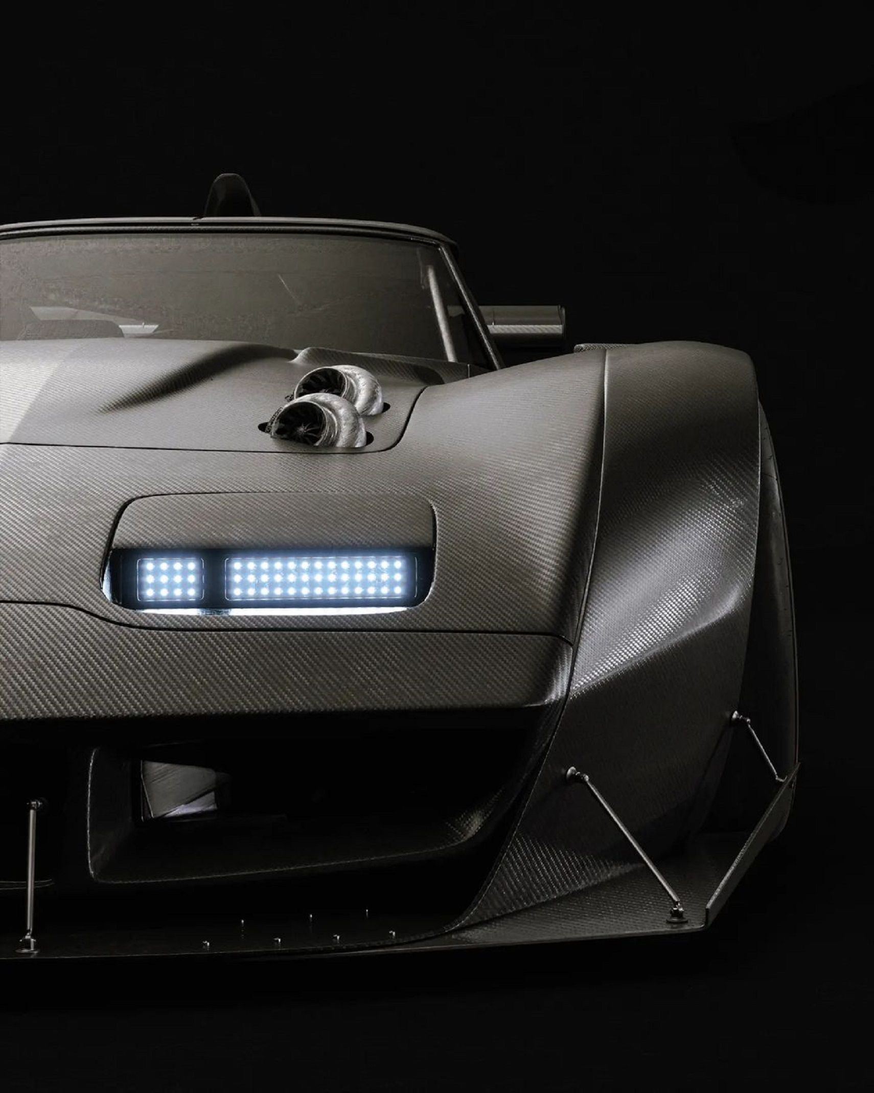 Hellvette V3 render, black, closeup of right side of front profile
