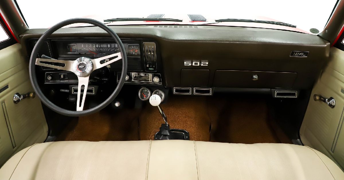 Interior of a 1972 Chevy Nova