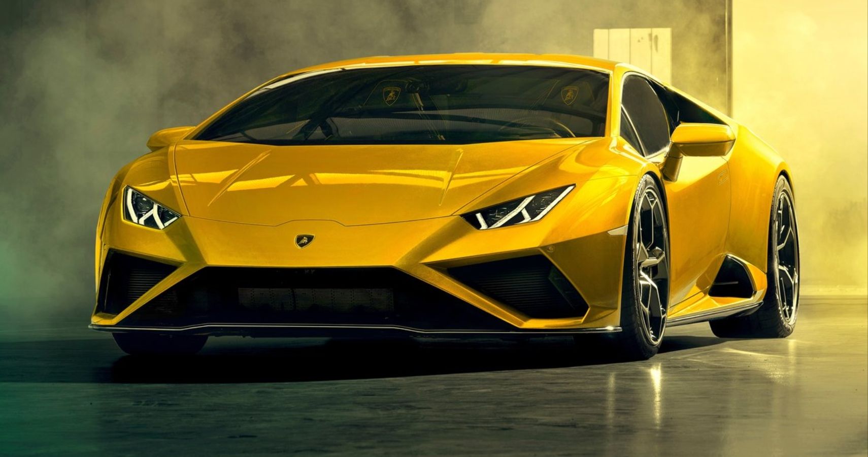 Lamborghini-Huracan_Evo_RWD-2021 Front View In Yellow