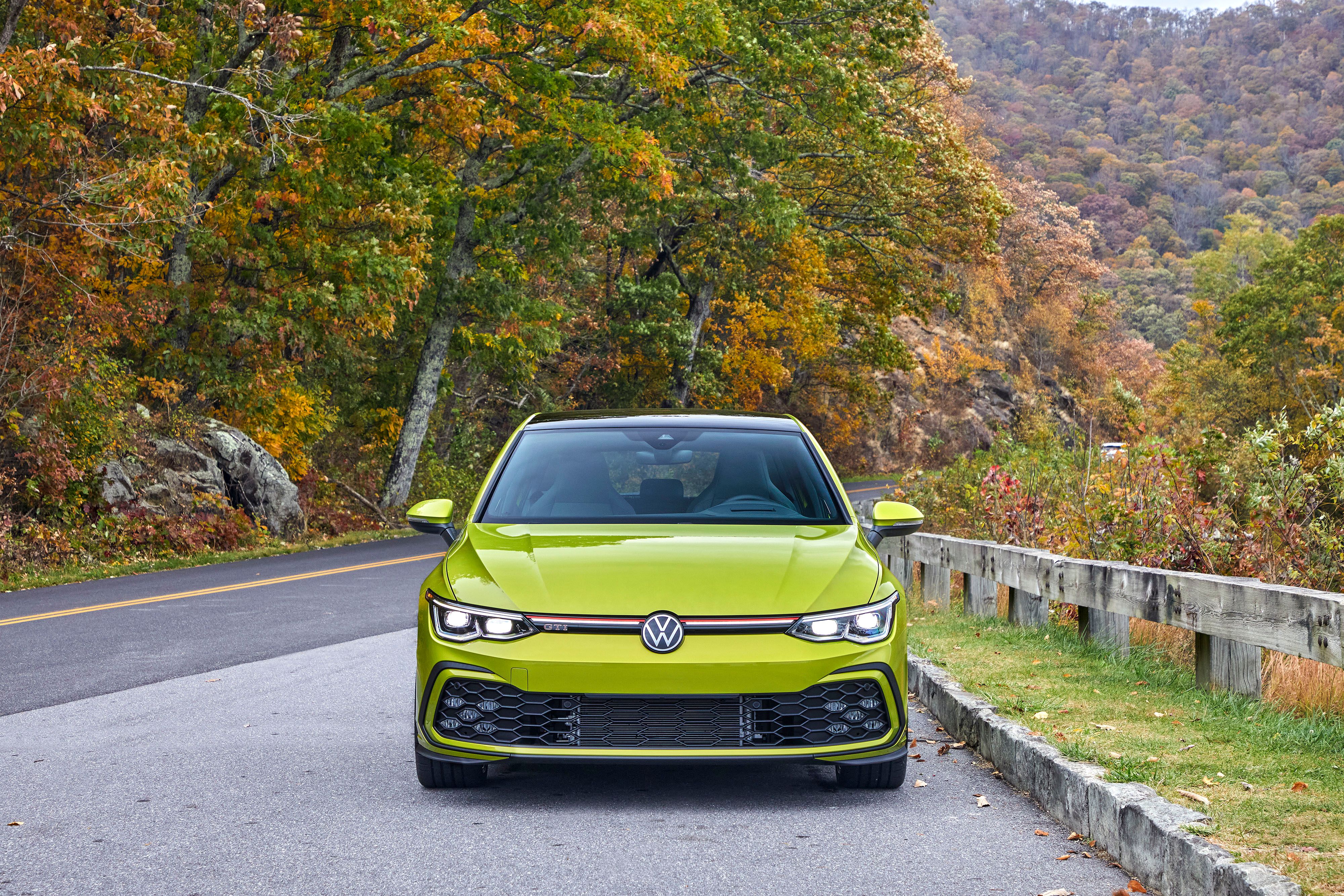 2022 Green Volkswagen Golf GTI Front Profile