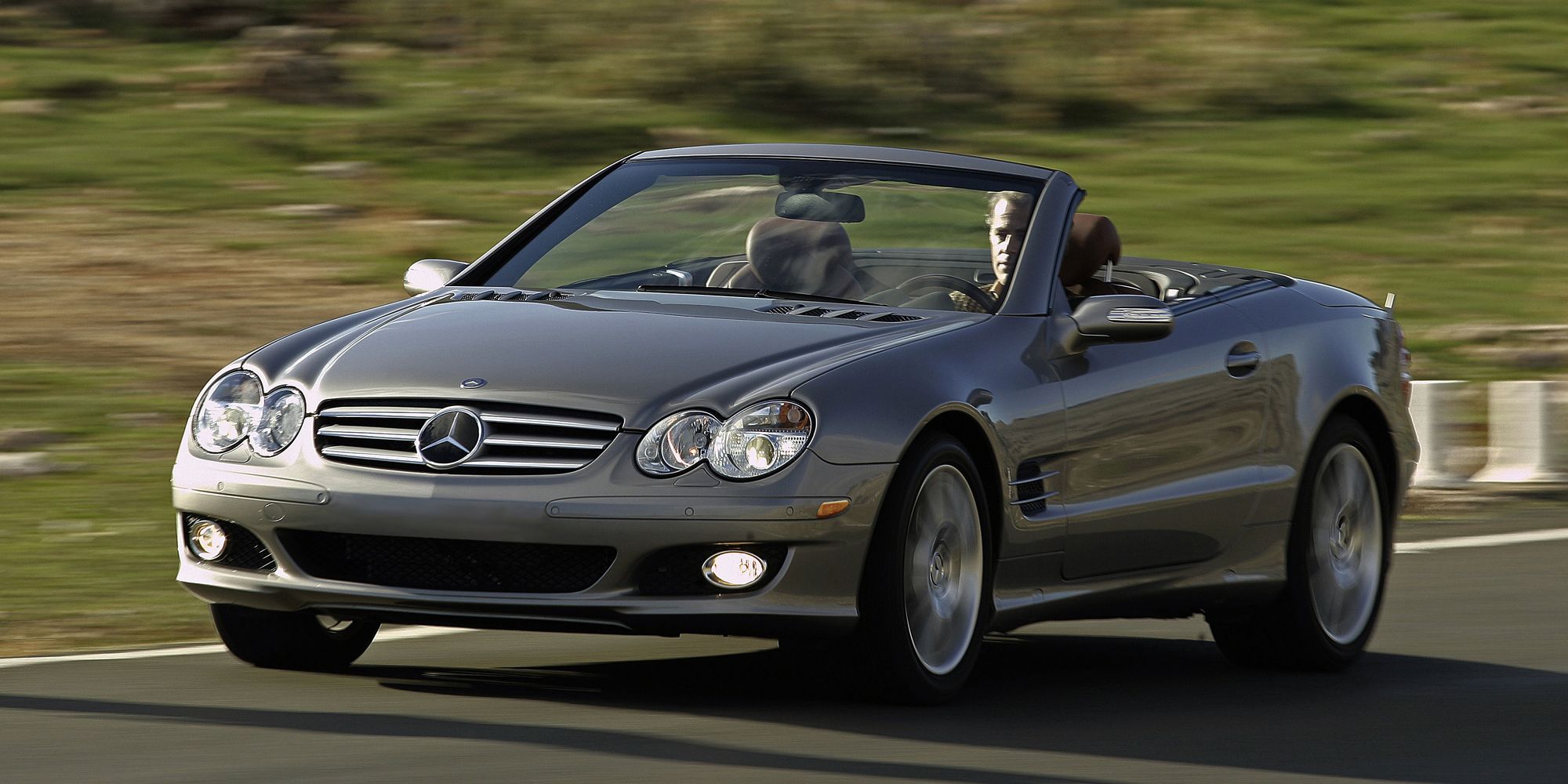 Driving the Mercedes SL Class Front Quarter