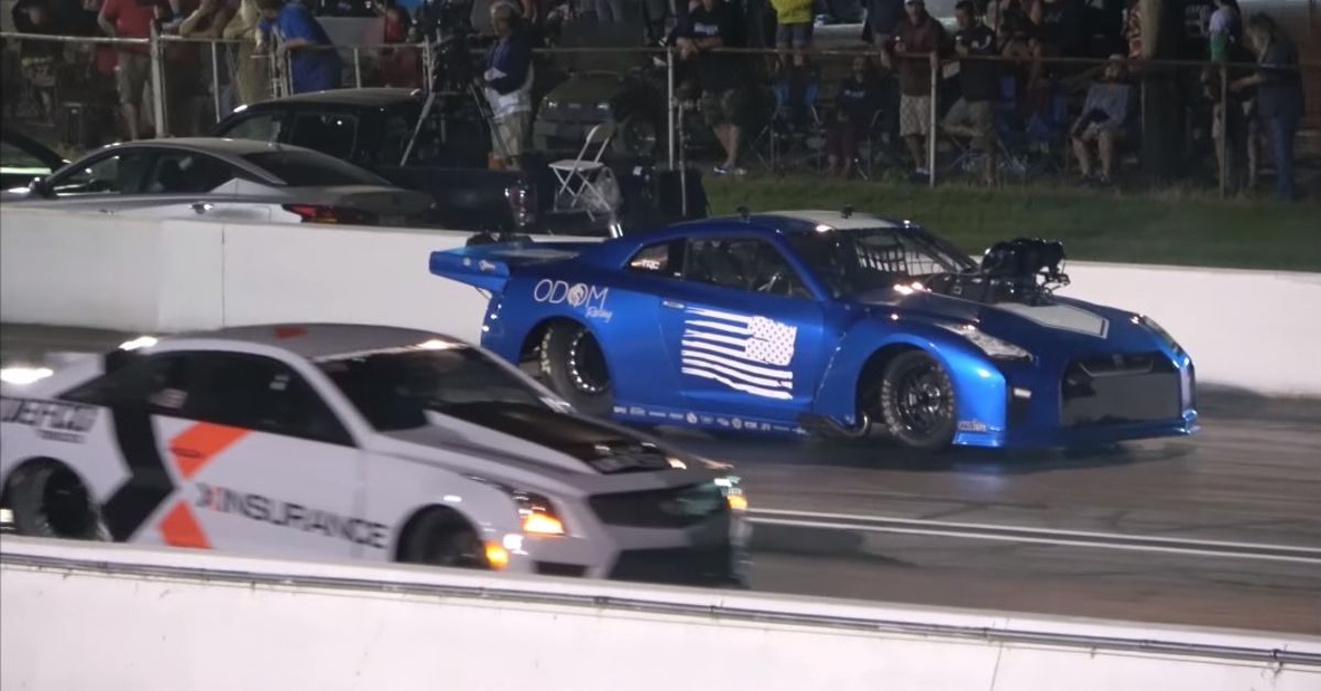Watch This V8Swapped Nissan GTR Take No Prisoners At The Drag Strip