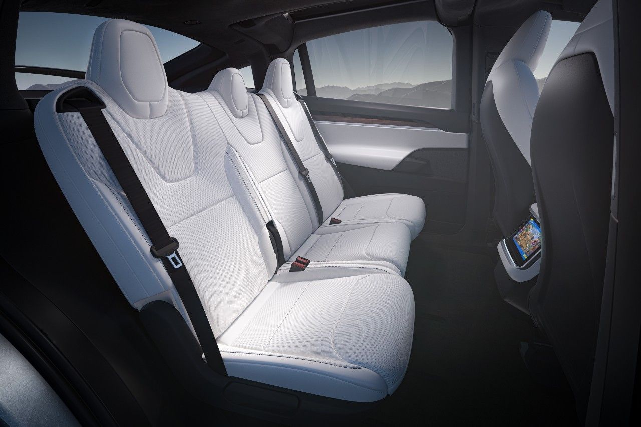 Plaid Model X Rear Seats White