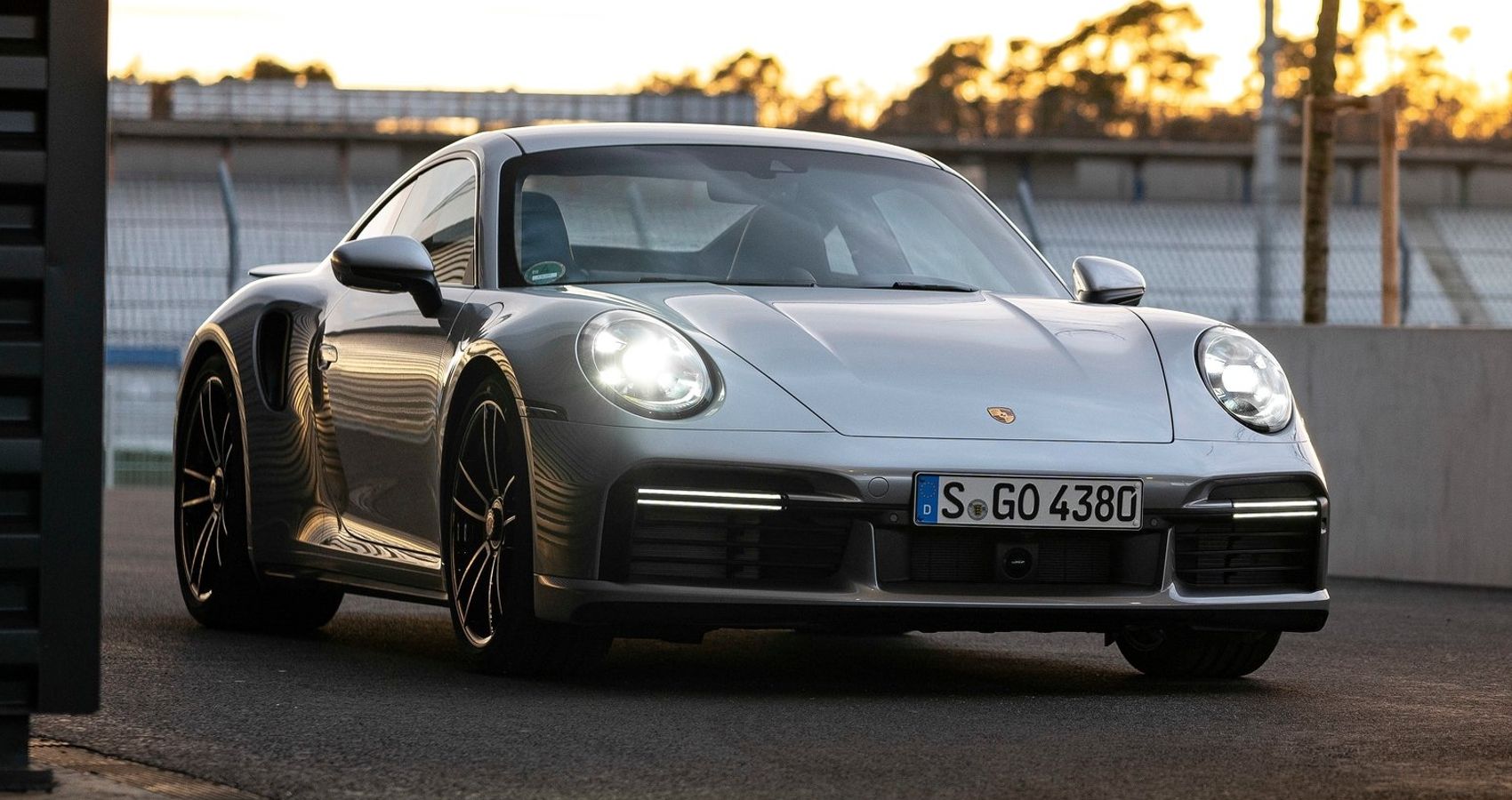 Porsche 911 Turbo S Front Gray
