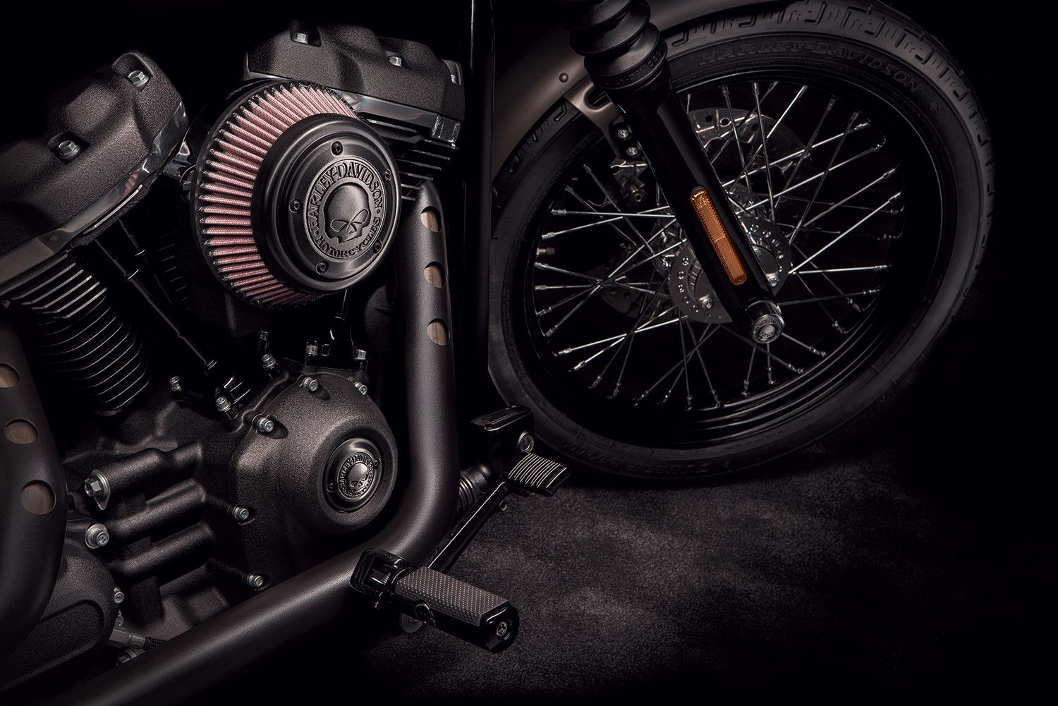 Harley-Davidson Aufnäher Willie G Skull black grey at Thunderbike Shop