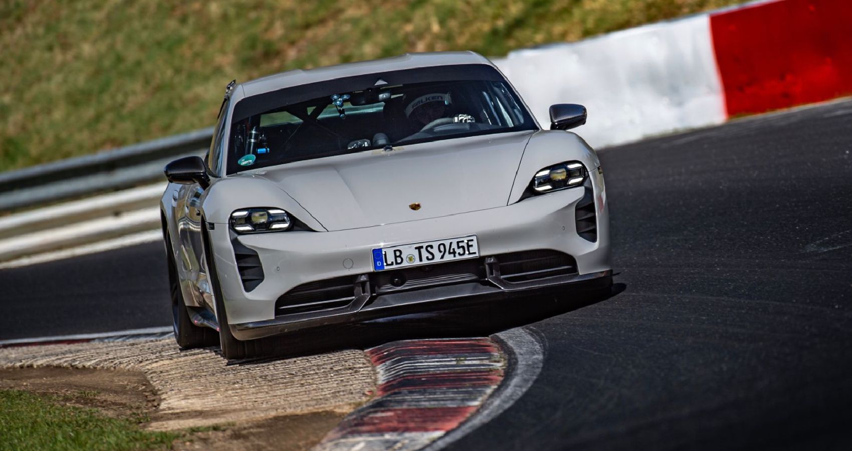 Porsche Taycan Turbo S on the track