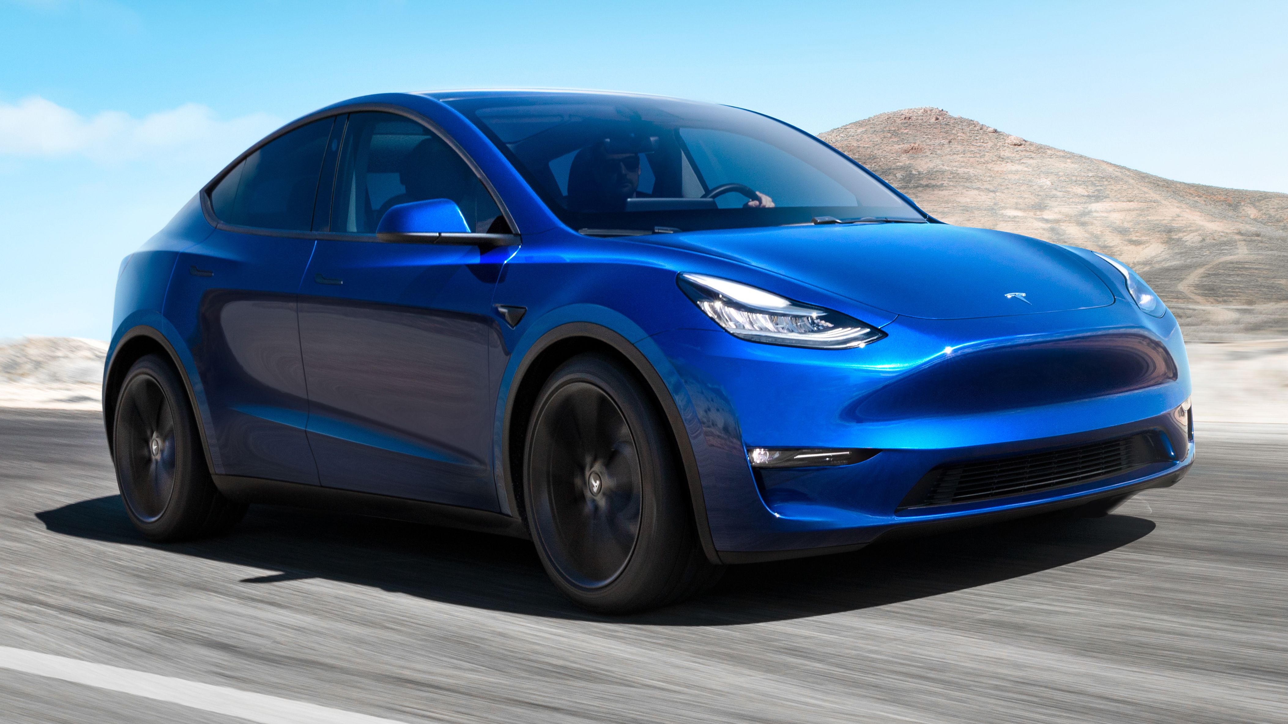 Tesla Model Y Front View Blue