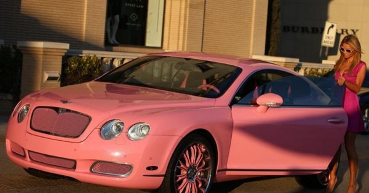 Paris Spent $200,000 on the custom baby pink painted Continental GTC