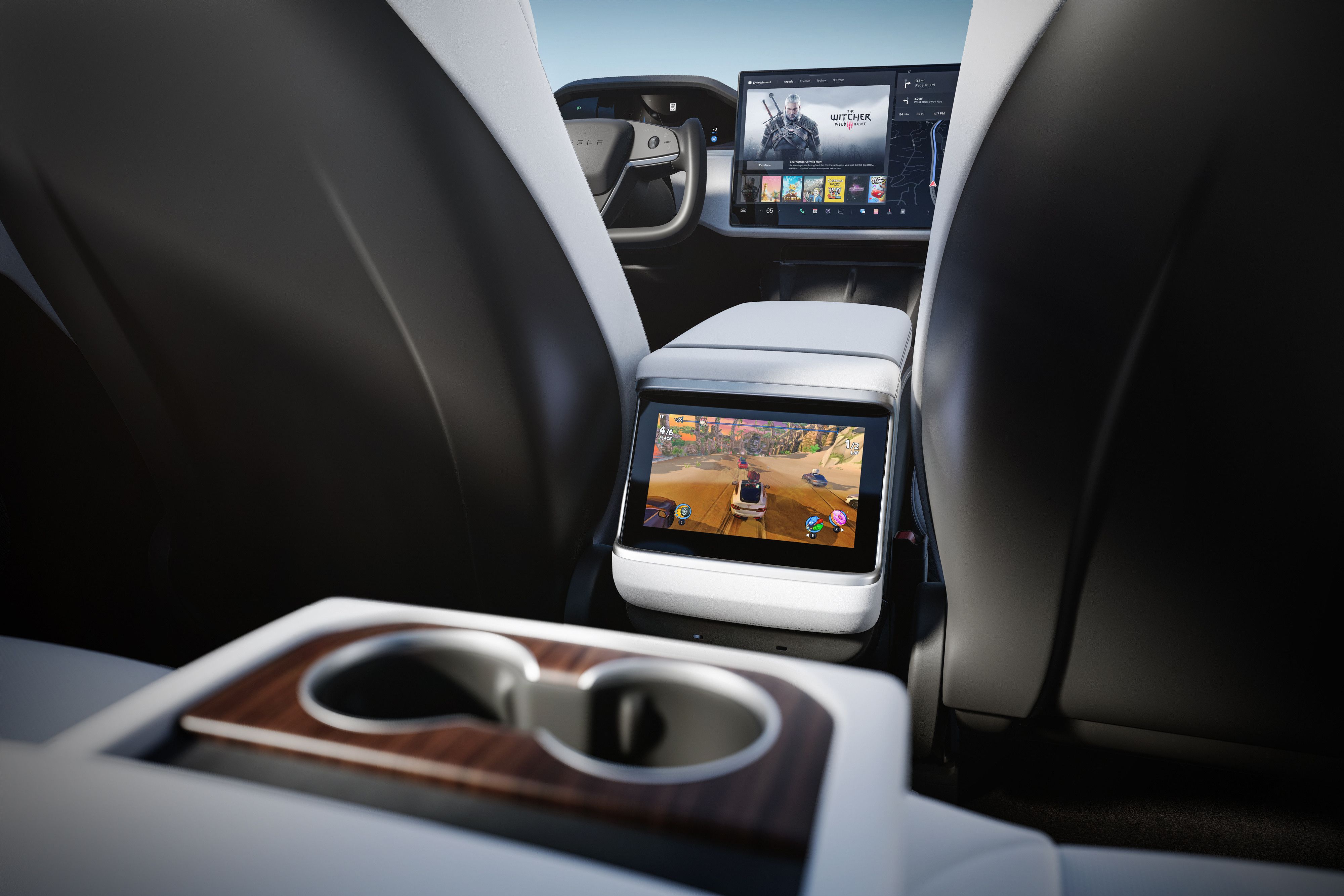 The interior of the Tesla Model S. 