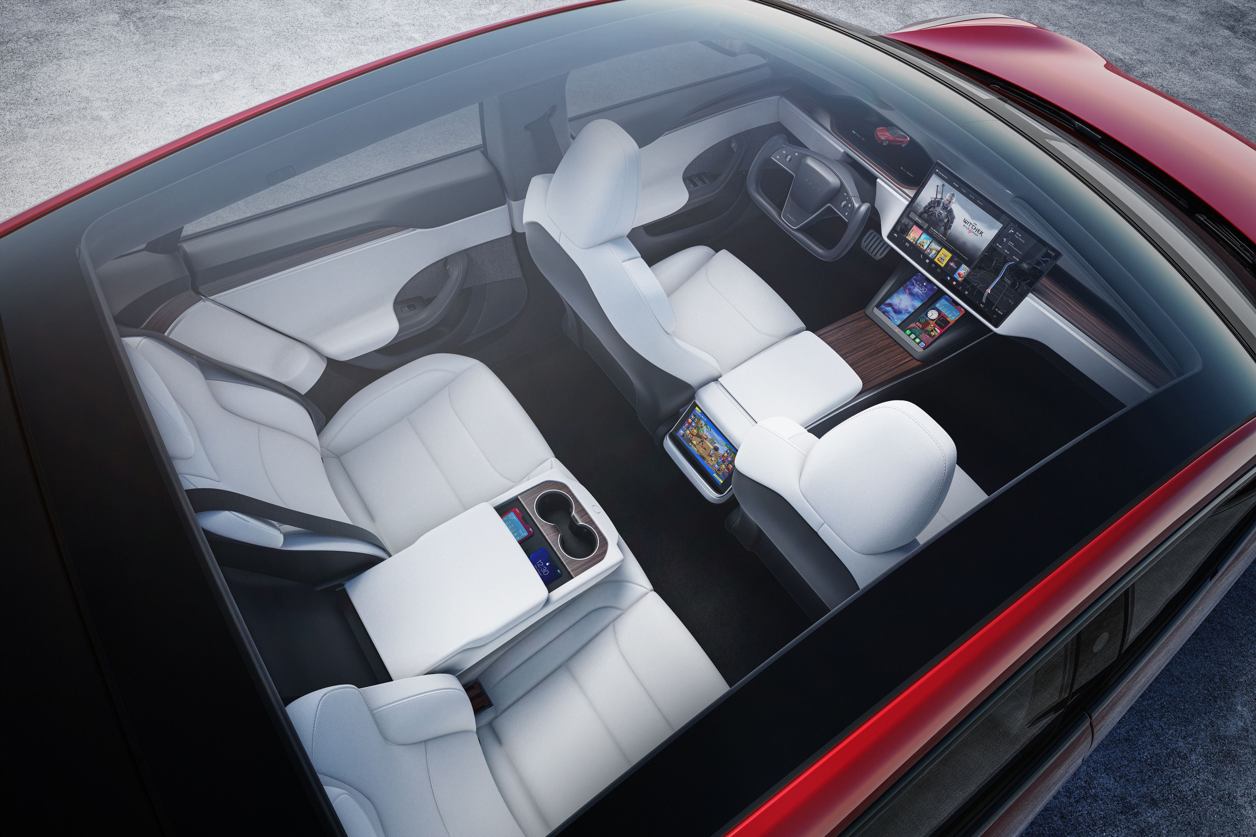 A Peek Inside The Tesla Model S Plaid's Spartan Interior