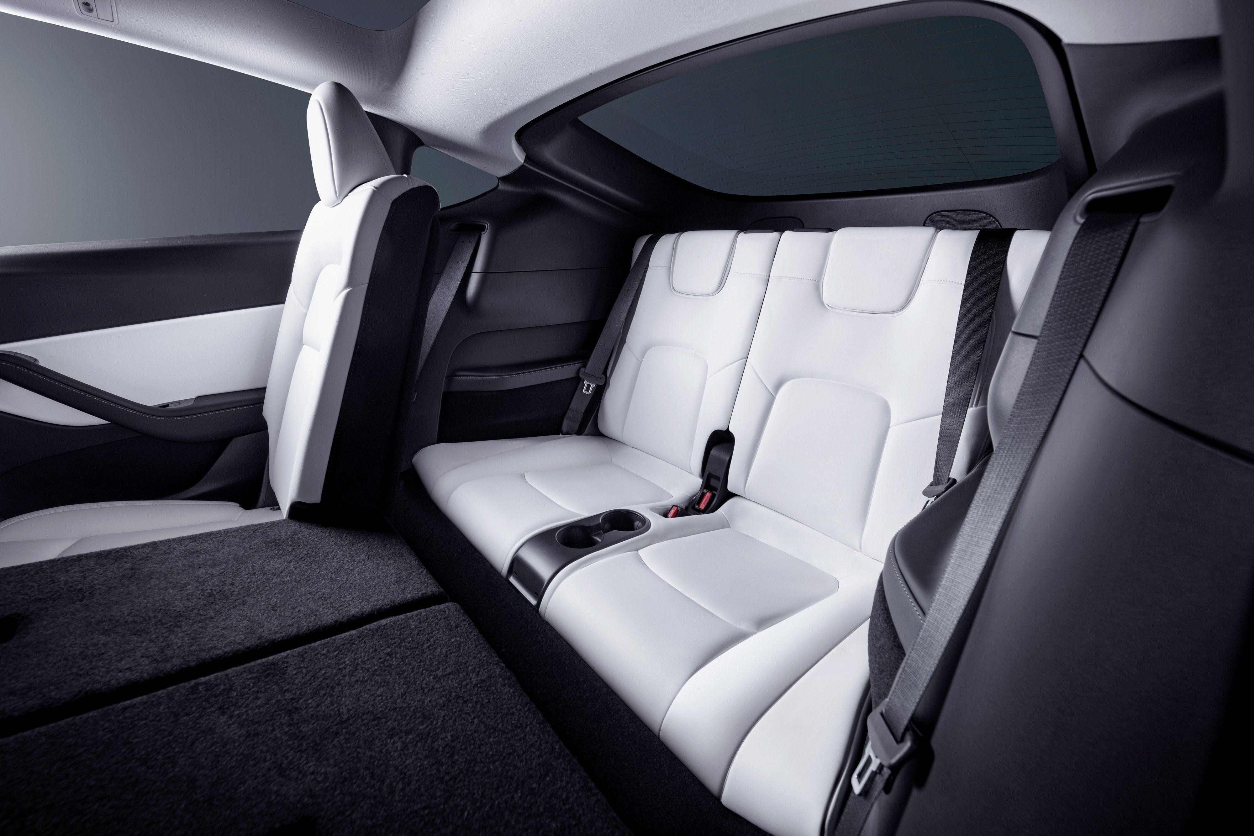 The seating inside the Tesla Model Y. 