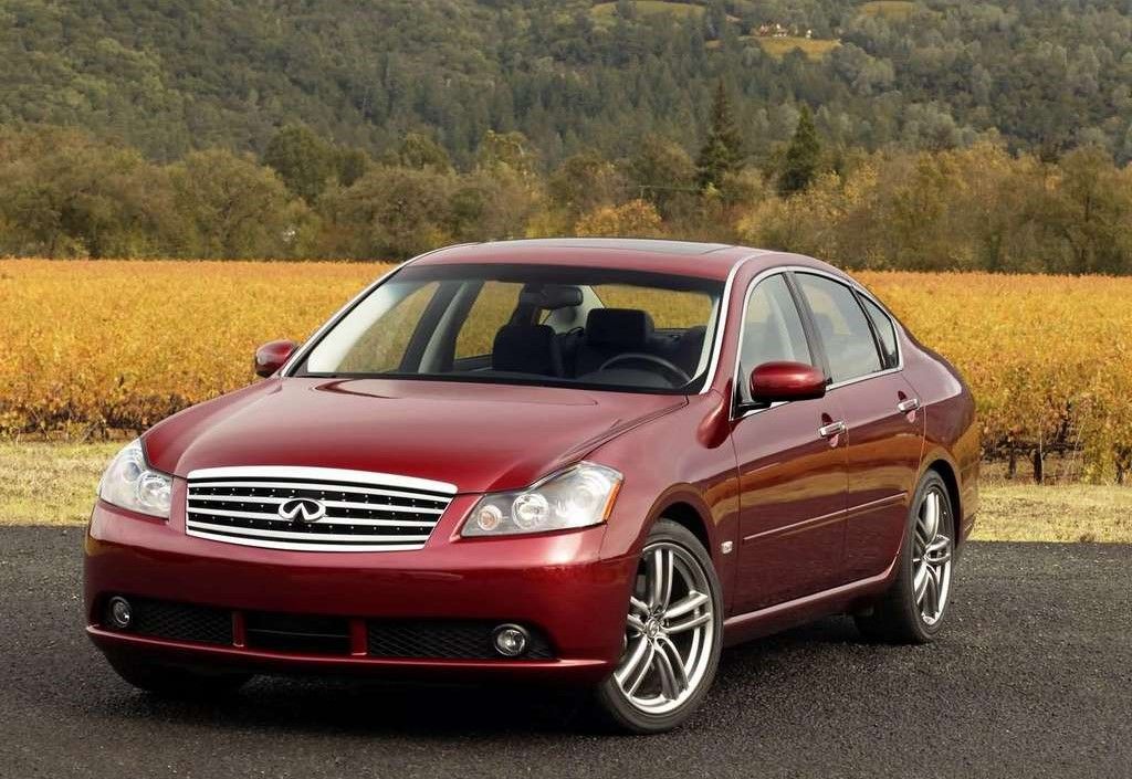 Red 2006 Infiniti M45 on the road