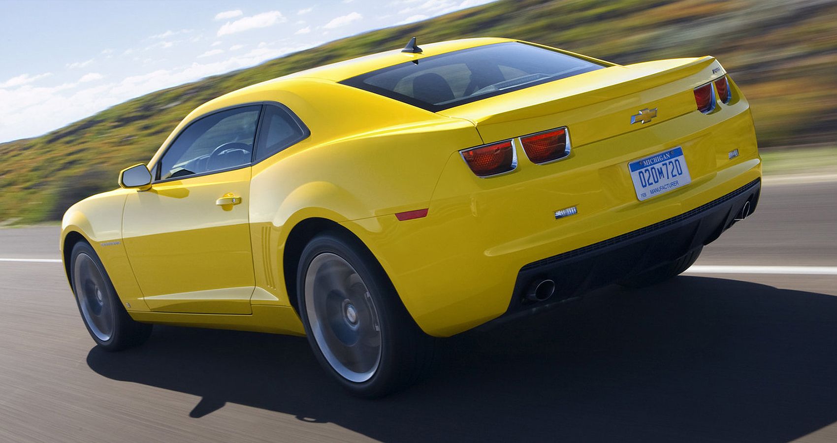 2010 Chevrolet Camaro in Yellow Rear View