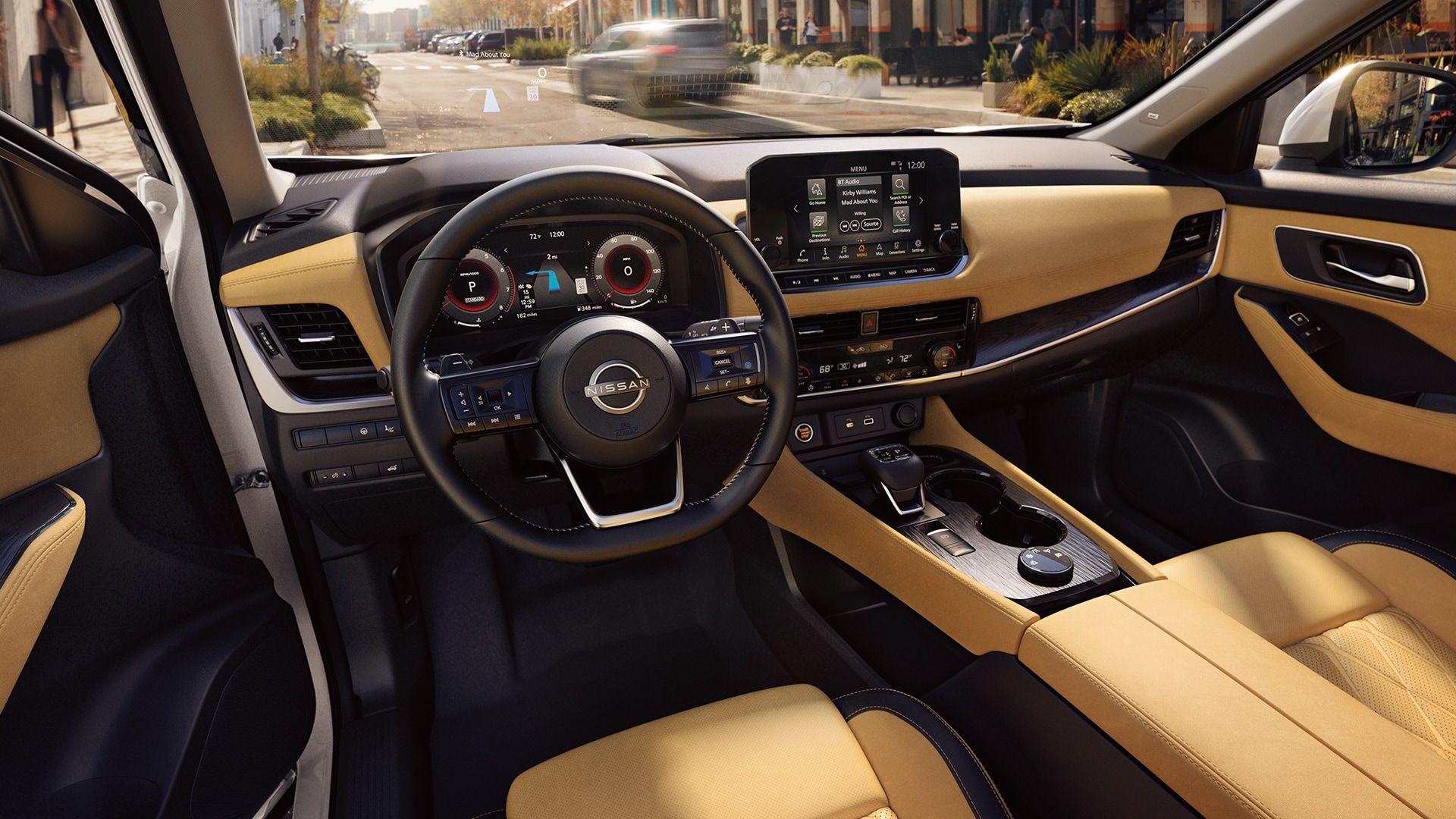 2023 Nissan Rogue, interior, tan leather