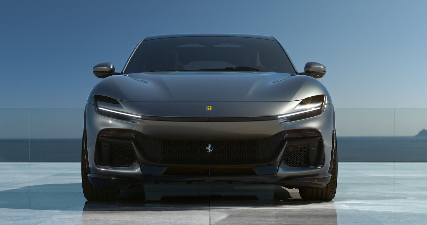 Gray Ferrari Purosangue Front Profile