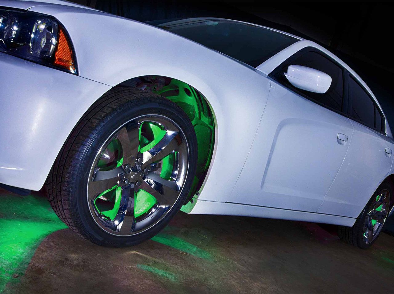 4pc Green LED Wheel Well Lighting Kit
