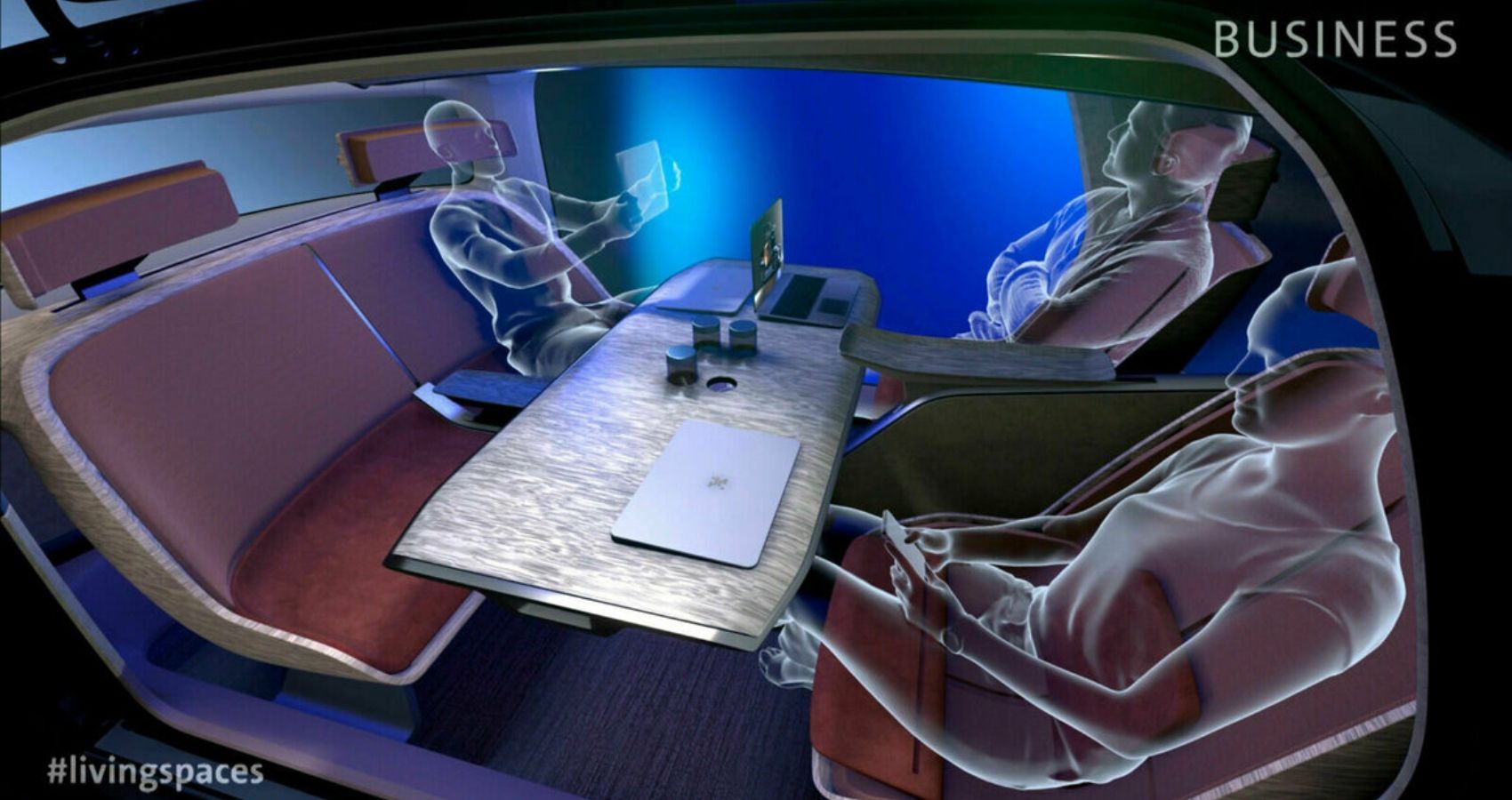 Business seating arrangement of the Volkswagen Gen.Travel concept