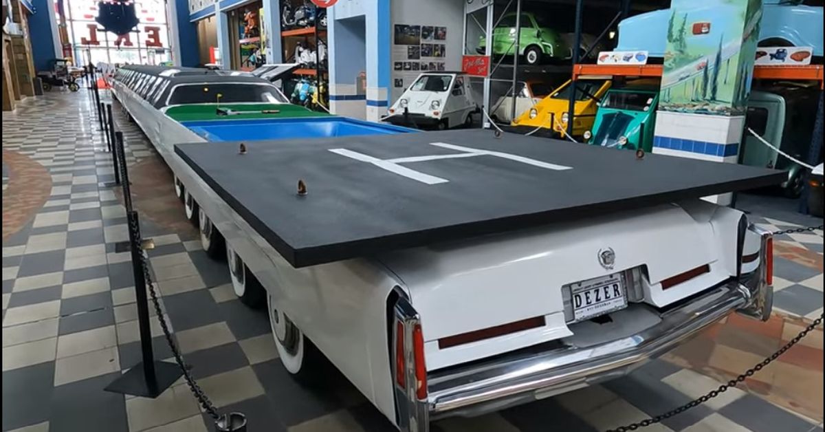 Barrows Builds YouTube Channel Worlds Longest Limousine Rear side view