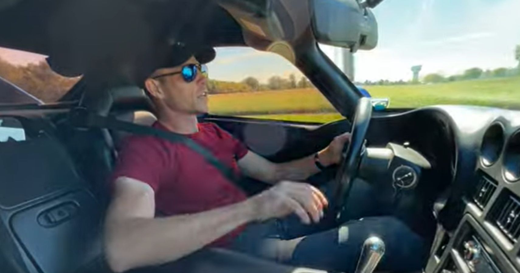 Casey Putsch driving Dodge Viper, inside