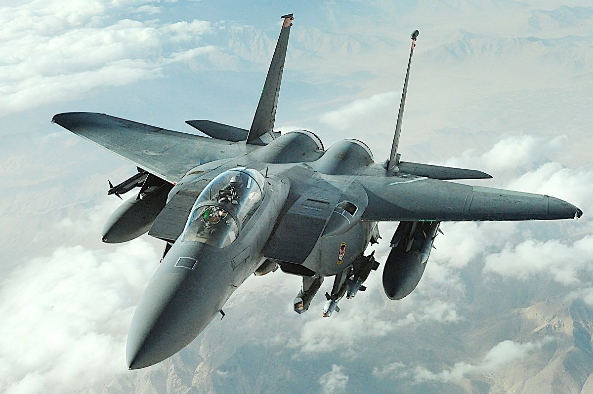 F-15E Stike Eagle Photographed From The Front In Flight