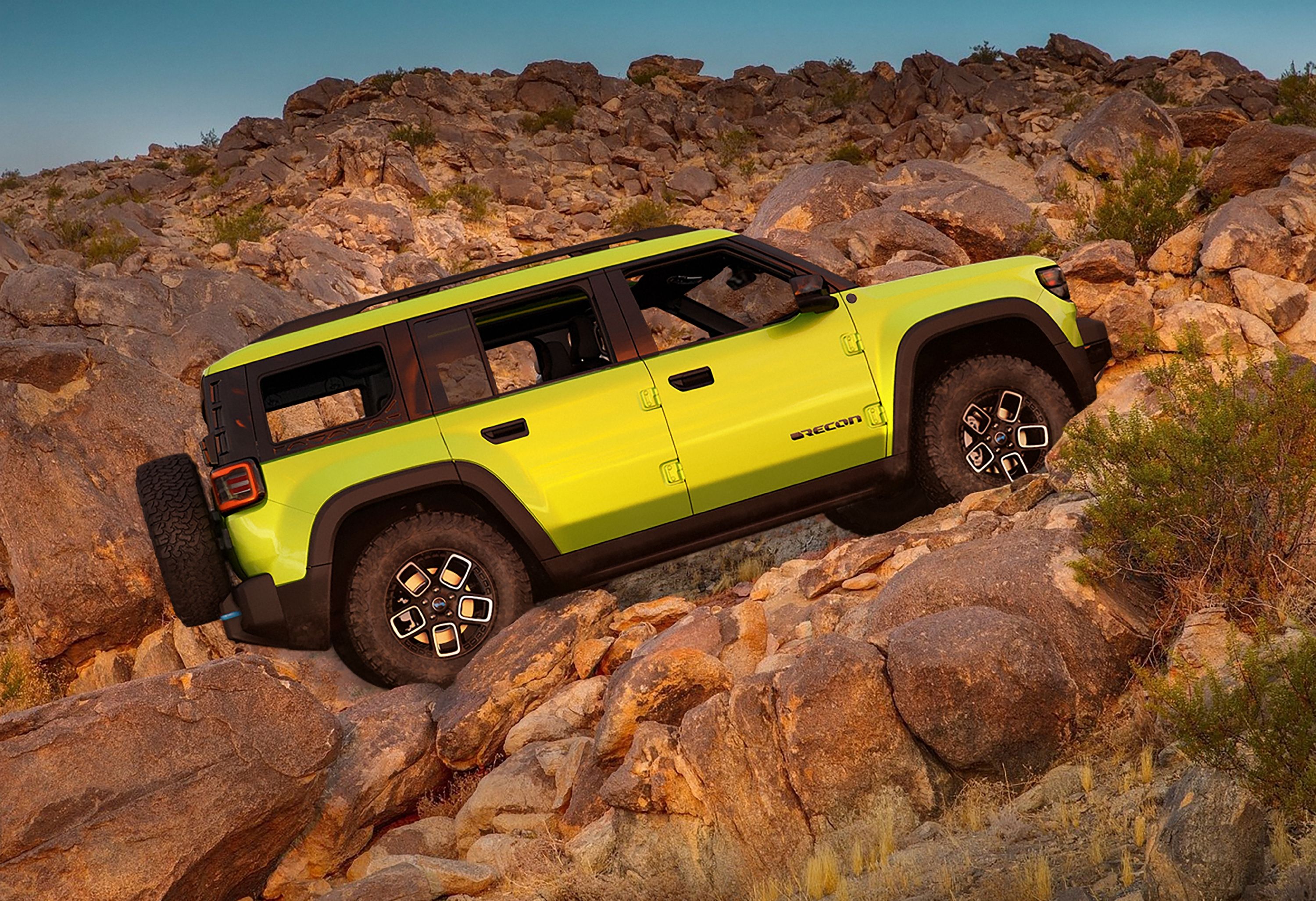 2024 Jeep Recon EV Side View In Yellow