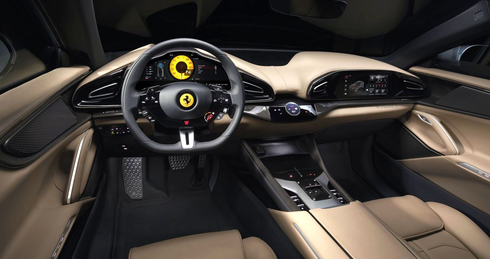 Ferrari Purosangue Interior In Biege Leather