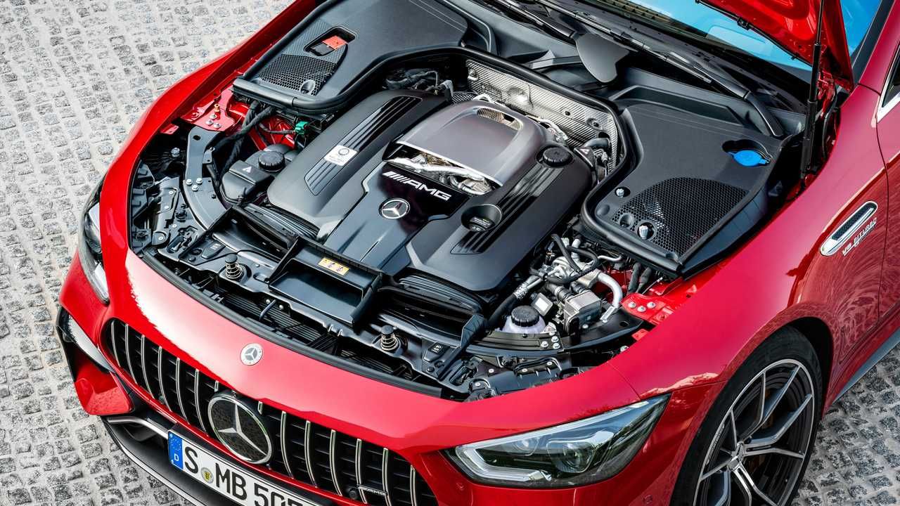 Red Mercedes-AMG GT63 S E Performance Engine