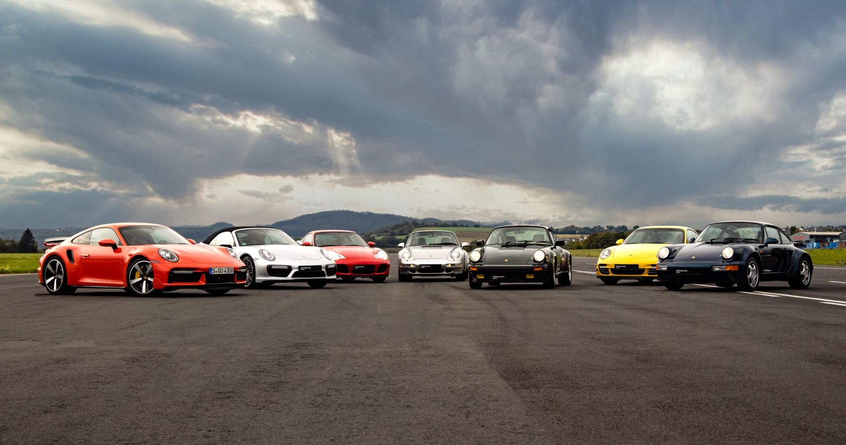 Generations of the Porsche 911 Turbo. 