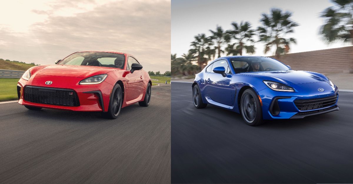 The 2022 Toyota GR86 And Subaru BRZ on the road. 
