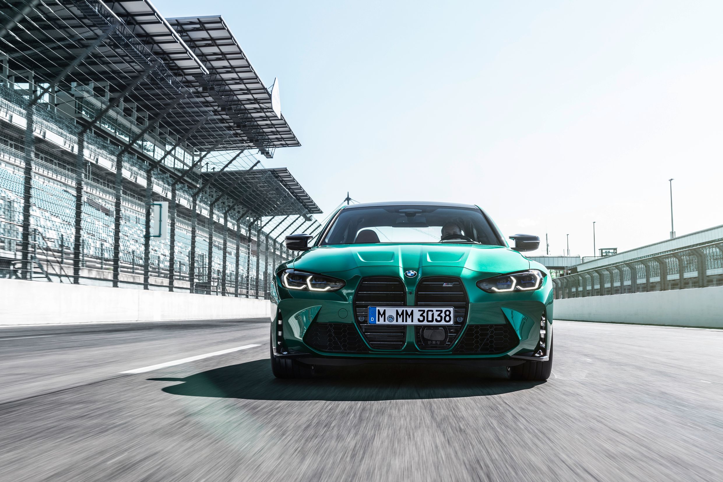 The 2021 BMW M3 on the track.