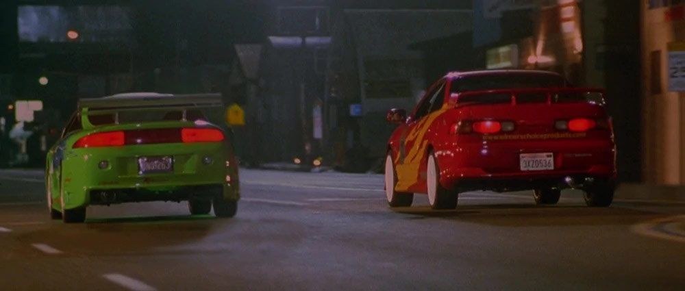 Paul-Walker-(Brian)-1995-Mitsubishi-Eclipse-(Green)---In-The-Fast-&-Furious---Front---Rear