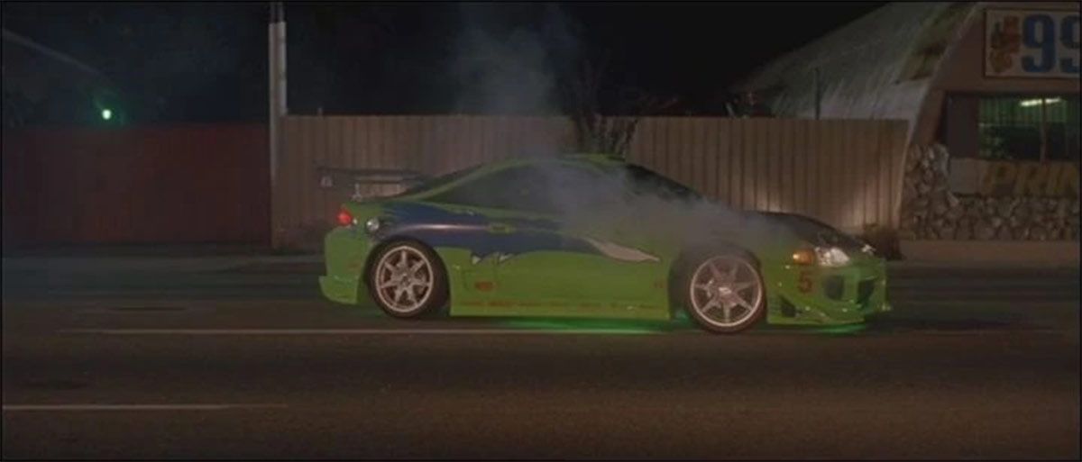 Paul-Walker-(Brian)-1995-Mitsubishi-Eclipse-(Green)--Overheating-In-The-Fast-And-The-Furious-Movie