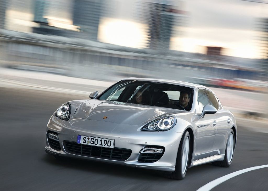 Silver 2009 Porsche Panamera Driving 