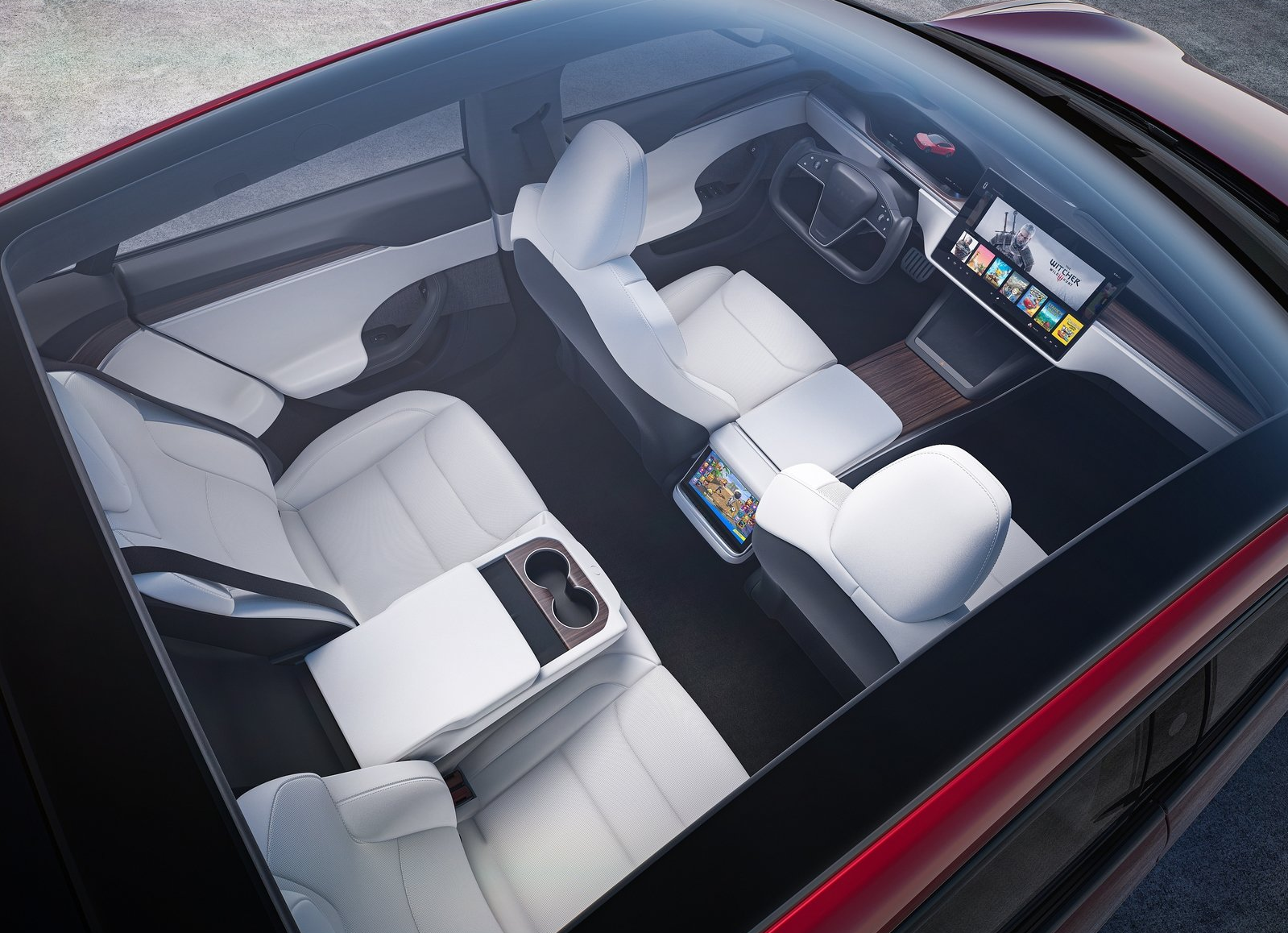 Model S Plaid White Interior 2021