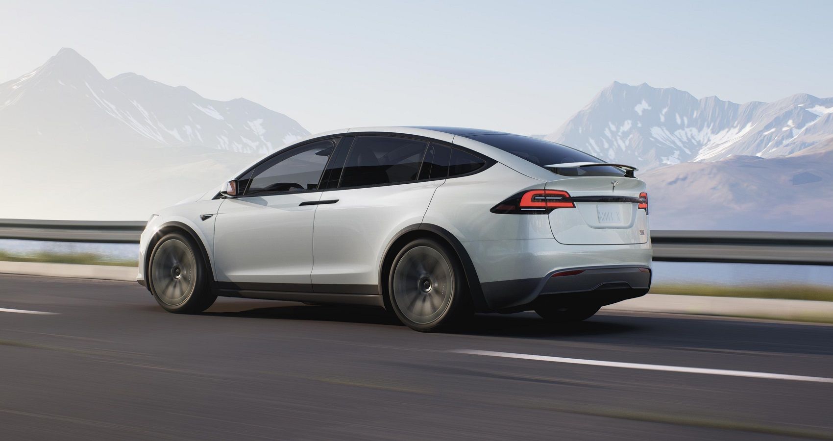 Tesla Model X tracking rear quarter